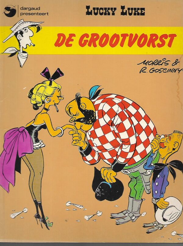 dargaud presenteert , Lucky luke nr 10 De grootvorst Goede staat naam er in geschreven Herdruk 1976 a Lucky luke...Dargaud presenteerd nr 10 De grootvorst