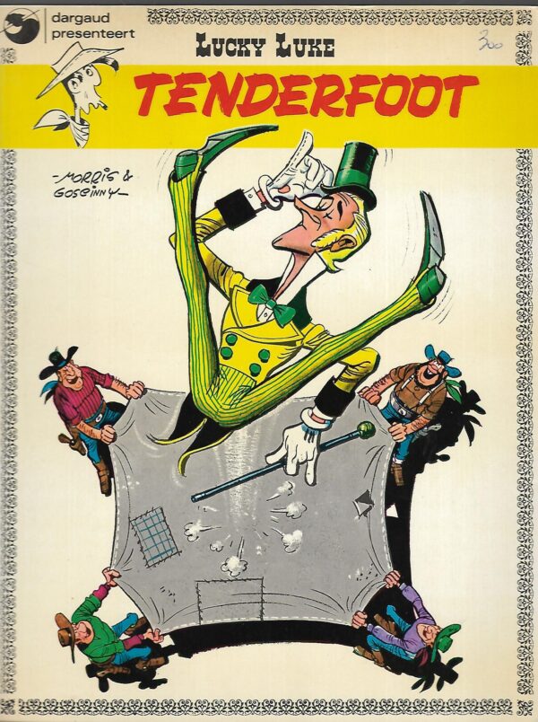 dargaud presenteert , Lucky luke nr 2 Tenderfoot Nieuwstaat Herdruk 1976 a Lucky luke...Dargaud presenteerd nr 2 Tenderfoot